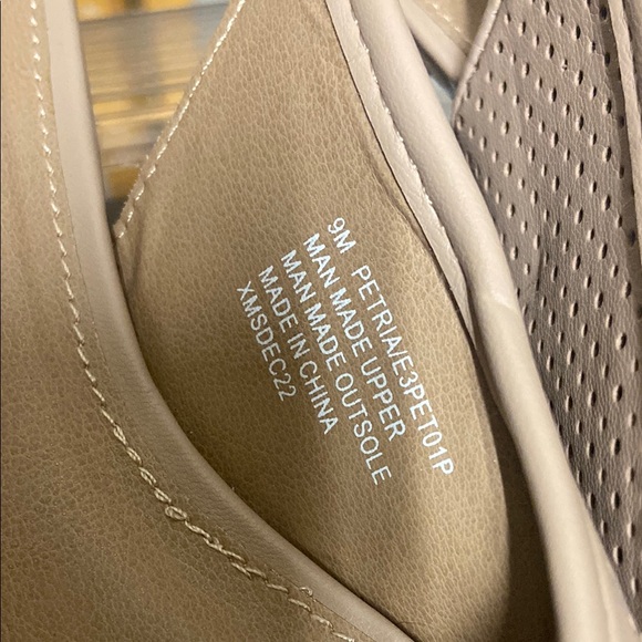 Beige Perforated Slingback Flats - Picture 4 of 5